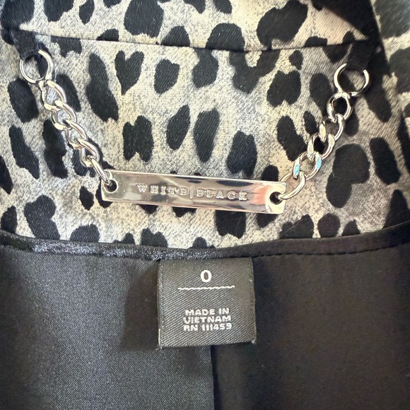White House Black Market Black and Gray Leopard Blazer - Picture 5 of 8